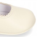 Little Mary Jane shoes with velcro strap for babies in NAPPA leather.