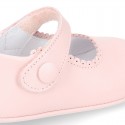 Little Mary Jane shoes with velcro strap for babies in NAPPA leather.