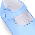 Little Mary Jane shoes with velcro strap for babies in NAPPA leather.