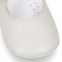 Little Mary Jane shoes with velcro strap for babies in NAPPA leather.