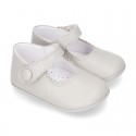 Little Mary Jane shoes with velcro strap for babies in NAPPA leather.