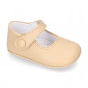 Little Mary Jane shoes with velcro strap for babies in NAPPA leather.