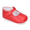 Little Mary Jane shoes with velcro strap for babies in NAPPA leather.