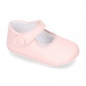 Little Mary Jane shoes with velcro strap for babies in NAPPA leather.