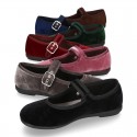 New little Mary Jane shoes with buckle fastening in VELVET.