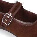 New little Mary Jane shoes with buckle fastening in VELVET.