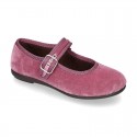 New little Mary Jane shoes with buckle fastening in VELVET.