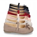 New Autumn Winter Serratex Canvas Little Mary Jane shoes with velcro strap.