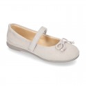 New Autumn Winter Serratex Canvas Little Mary Jane shoes with velcro strap.