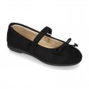 New Autumn Winter Serratex Canvas Little Mary Jane shoes with velcro strap.