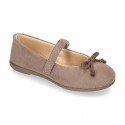 New Autumn Winter Serratex Canvas Little Mary Jane shoes with velcro strap.