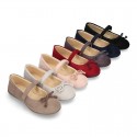 New Autumn Winter Serratex Canvas Little Mary Jane shoes with velcro strap.