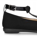 New Autumn Winter Serratex Canvas T-Strap Mary Jane shoes with bow and GLITTER.