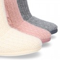 New Wool knit ankle boot home shoes with BOW design.