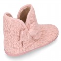 New Wool knit ankle boot home shoes with BOW design.