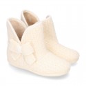 New Wool knit ankle boot home shoes with BOW design.