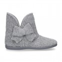 New Wool knit ankle boot home shoes with BOW design.