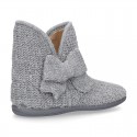 New Wool knit ankle boot home shoes with BOW design.