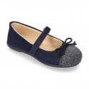 New Autumn Winter Canvas Little Mary Jane shoes with METAL toe cap and velcro strap.