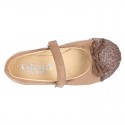 New Autumn Winter Canvas Little Mary Jane shoes with METAL toe cap and velcro strap.
