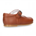 New Extra soft Nappa Leather Mary Jane shoes with buckle fastening in COWHIDE color.