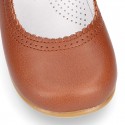 New Extra soft Nappa Leather Mary Jane shoes with buckle fastening in COWHIDE color.