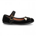 New Stylized velvet canvas little Mary Jane shoes with buckle fastening.