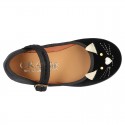 New Stylized velvet canvas little Mary Jane shoes with buckle fastening.