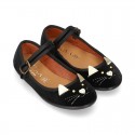 New Stylized velvet canvas little Mary Jane shoes with buckle fastening.