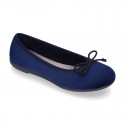 New Ballet flat shoes with bow in VELVET.