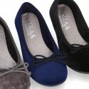 New Ballet flat shoes with bow in VELVET.