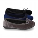 New Ballet flat shoes with bow in VELVET.