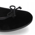 New Ballet flat shoes with bow in VELVET.