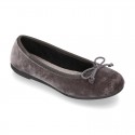 New Ballet flat shoes with bow in VELVET.