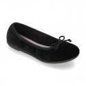 New Ballet flat shoes with bow in VELVET.