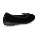 New Ballet flat shoes with bow in VELVET.