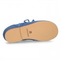 New Laces up oxford shoes in suede leather with FRINGED tab design for girls.