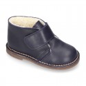 EXTRA SOFT Nappa leather Safari boots with velcro strap and fake hair lining.