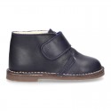 EXTRA SOFT Nappa leather Safari boots with velcro strap and fake hair lining.