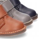 EXTRA SOFT Nappa leather Safari boots with velcro strap and fake hair lining.