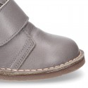 EXTRA SOFT Nappa leather Safari boots with velcro strap and fake hair lining.