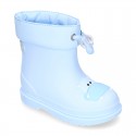 Little HIPPO Rain boots design with adjustable neck for little kids.