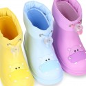 Little HIPPO Rain boots design with adjustable neck for little kids.