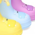 Little HIPPO Rain boots design with adjustable neck for little kids.