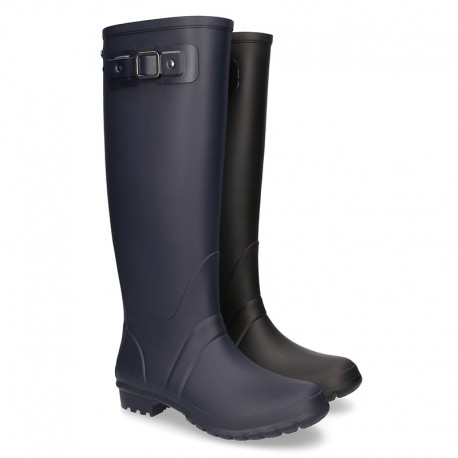 Knee High Rain boot shoes in matt colors and large sizes.