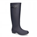 Knee High Rain boot shoes in matt colors and large sizes.