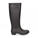 Knee High Rain boot shoes in matt colors and large sizes.