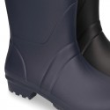 Knee High Rain boot shoes in matt colors and large sizes.