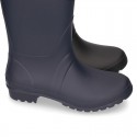 Knee High Rain boot shoes in matt colors and large sizes.