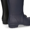 Knee High Rain boot shoes in matt colors and large sizes.